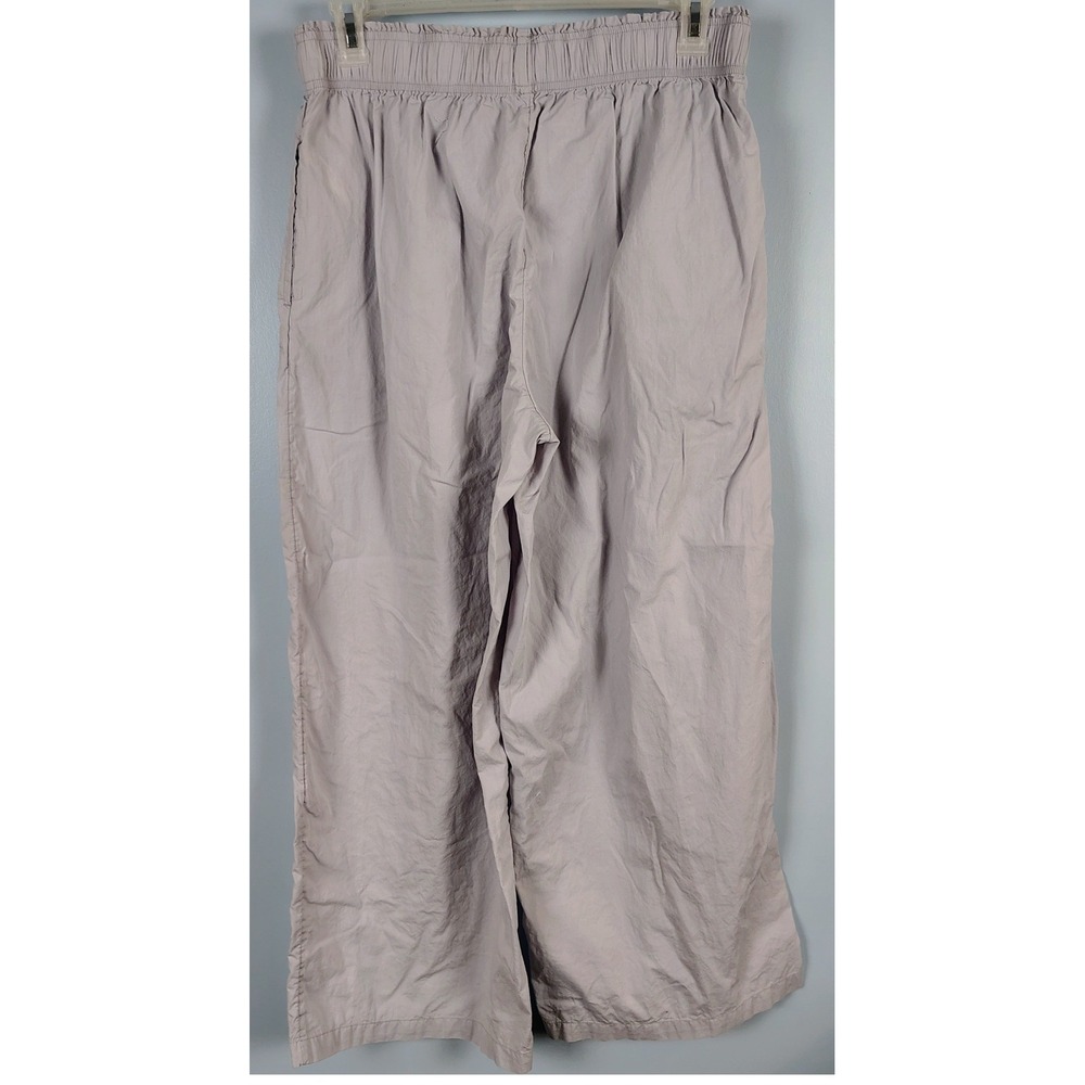 Free People Womens SZ M Wide Leg Smocked Waist Pants Gray Cotton Boho Gorpcore - Picture 4 of 9